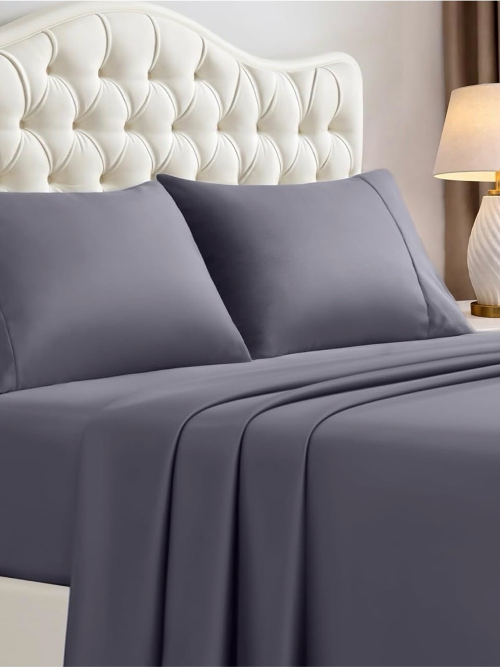 Premium Gray King Sheet Set - Soft Bedding
